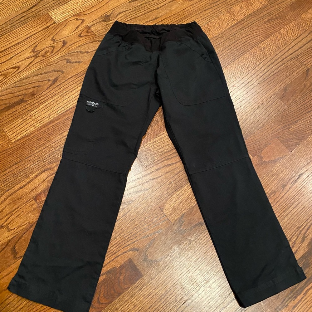 Cherokee Workwear Black Scrub Pants XXS Petite | Elastic Waist
